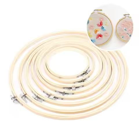 8/10/13/15/18/30cm DIY Needlecraft Cross Stitch Machine Bamboo Frame Embroidery Hoop Ring Round Loop