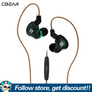 KBEAR หูฟัง KS2 2Pin สายไฮบริด DD + BA ในชุดหูฟังแบบสวมศีรษะมีความสะดวกสบายในการสวมใส่3.5มม. เฮดโฟนแ