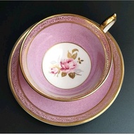 Aynsley Made in England Purple Asia Rose Athens Cup & Saucer