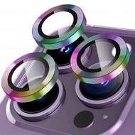 แหวนเลนส์กล้องถ่ายรูปโลหะกระจกสำหรับ iPhone 15 Plus Pro Max คลุมทั้งหมดตัวป้องกันเลนสสำหรับ iPhone 15Pro 15 Plus IPhone15 15ProMax ฟิล์ม