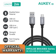 Aukey Type C CB-CD3 Charger Cable Braided USB 3.02M - 500198