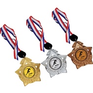 ACC913(5) Plastic Hanging Medal With Gold/Silver or Bronze color c/w Big Ribbon With Color