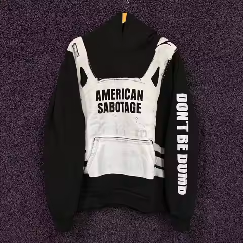 Tactical Vest Print Hoodie Men 2026 Black ASAP ROCKY Oversized Y2K Streetwear