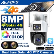 FOFO V380PRO 8MP CCTV Solar Outdoor Camera 4G SIM CARD Duel Lens 1080P CCTV Security Cameras Wireless CCTV