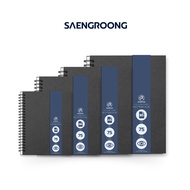 Saengroong Black Cover Ring Notebook Kraft Paper Eye-Friendly Texture Size (A5/A6/B5/B6) 50 Sheets/1