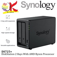 SYNOLOGY DS725+ DISKSTATION 2-BAYS WITH 2.6GHZ NAS STORAGE - DATA BACKUP HOME CLOUD STORAGE