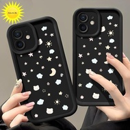 Sky Pattern Clouds Stars Matte Rose Black For Itel A06 Itel A50c 4g Itel A60 Itel A60s Itel A80 4g I