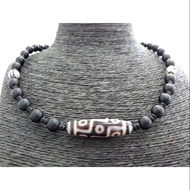 Penawar Hitam with 9 Eyes Dzi Necklace
