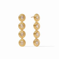 Niche Oval Matte Gold High-End Design Brass Inlaid Zircon Earrings JV 9JU4