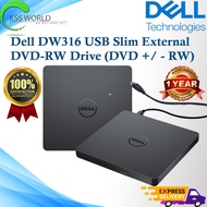 Dell DW316 USB Slim External DVD-RW Drive (DVD +/ - RW)