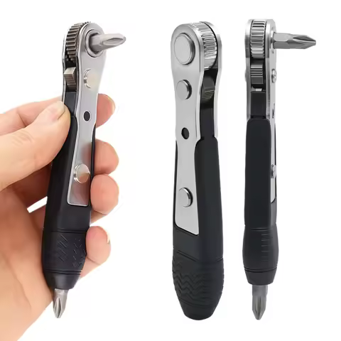 90 Degree Multifunctional Bidirectional Ratchet Screwdriver Elbow Flat Head Wrench Cross Screwdriver