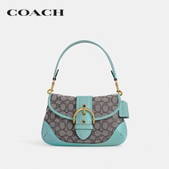 COACH กระเป๋าสะพายไหล่ผู้หญิงรุ่น Soho Bag In Signature Jacquard สีฟ้า CJ814 B4VSW