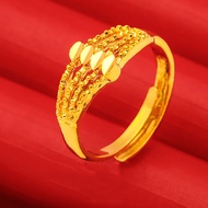 มีเก็บเงินปลายทาง ปรับขนาดได้ แหวน0 6กรัมแท้ แหวนมงคล ปกป้องความมั่งคั่ง แหวนผู้ชาย แหวนผู้หญิง ชุบทอง24K ทองเหลืองชุบทอง สร้อยข้อมือ แหวน สร้อยคอ ต่างหู Jewellery Ring Gold Plated ring fit แหวนทองแท้ 1สลึง มีการรับประกัน แหวนทองไม่ลอก