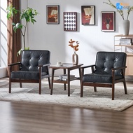 CNF Elegant 1-Seater Nordic Style Leather Sofa with Wooden Frame - Comfortable Modern Living Room Fu