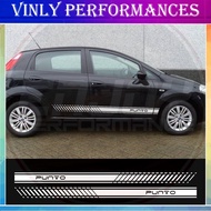 2pcs Car Long Side Stripes Stickers DIY Auto Vinyl Decals FIAT Punto DIY Automobiles Decoration Tuni