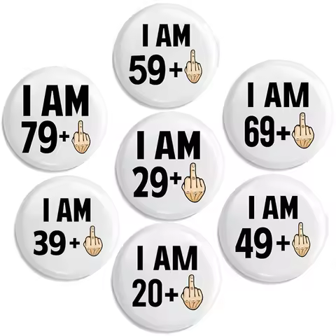 21st 30th 40th 50th 60th 70th 80th Birthday Button Pin Badge Happy Birthday Party Decoration Photo p