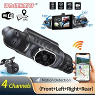 4Channel Car Dvr GPS 1080P Video Recorder 360 Degree WiFi APP  dashcam 24h Parking Monitor Rear View