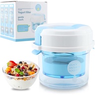 Greek Yogurt Strainer with Lid, 3-Level Adjustable Pressure & 225-Micron Ultra-Fine Mesh, ABS+PP Yog