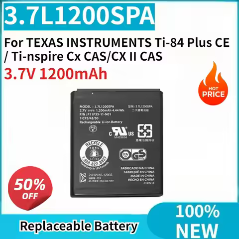 High Quality 3.7V 1200mAh 3.7L1200SPA Battery for TEXAS INSTRUMENTS Ti-84 Plus CE / Ti-nspire Cx CAS