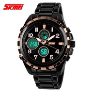 Jam Tangan Pria Original SKMEI Casio Sport Adventure Black Gold