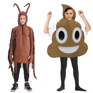 Adults Kids Poop Cockroach Costume Funny Halloween Costume Boys Family Carnival Party Cosplay Funny 