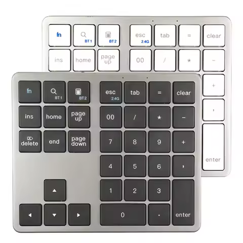 2.4Ghz Wireless + Bluetooth Numeric Keypad K35 Number Pad USB C Rechargeable Numpad for IOS Android 