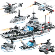 796 Pieces City Police Military Battleship Building Blocks Set Police Helicopter Patrol Boat Cop Car