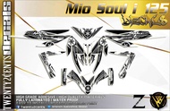 yamaha mio soul i 125 High-Quality Decals and Stickers white / grey (racing graphics)