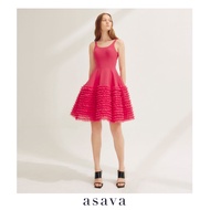 [asava ss23] Blythe Tank Tulle Dress เดรสสั้น แขนกุด คอยู กระเป๋าข้าง แต่งผ้าทูล ซิปหลัง