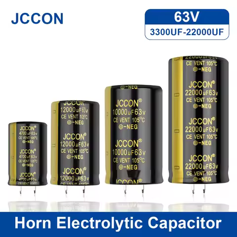 2Pcs JCCON Audio Electrolytic Capacitor 63V 3300UF 4700UF 6800UF 10000UF 12000UF 15000UF 22000UF Low