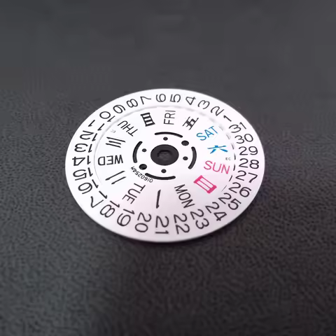 NH35 NH36 Movement Black White Calendar Date Day Wheel Disc Crown at 3 Calendar Movement Dial Week/D