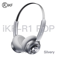 IKF หูฟังบลูทูธไร้สายแบบ R1-POPหูฟังไร้สายแบบย้อนยุคมีโหมดการแสดงความโปร่งใสทำจากโลหะหูฟังแบบหลายจุด