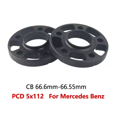 12/15/20mm Wheel Spacer Adapter PCD 5x112 CB 66.6mm-66.55mm 5-Lug Suit For Benz Car 2Pieces/set Alum