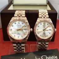 Jam Couple Original Alexandre Christie Ac 5013 Md/Ld Solid Stainlesss