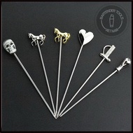Combo 6 que xiên inox decor cocktail nhiều hình