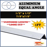 【1Feet】 Aluminium Equal Angle Bar /L Shape Bar/ Sudut Aluminium /Aluminium Angle Corner Track 铝合金L型材