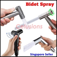 YH132【SG Seller】⭐Water Pressure Adjustable Bidet Spray Head⭐ Stainless Steel ABS Water Sprayer High Pressure For Toilet Hose