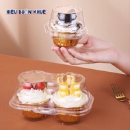 100 Plastic Boxes for 1 - 2 Cupcakes, Muffins, Cute Small Cold Cake Cups - bottom 5cm x height 8.5cm