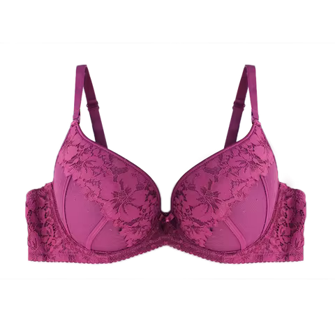 Women Lingerie Bras for Push Up Lace Floral Bra Padded Top Underwired Underwear Plus Size 8Color 3/4
