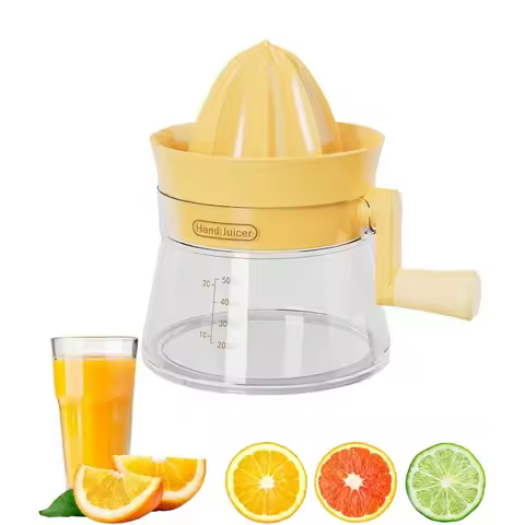 Rotating Citrus Juicer Portable Plastic Squeezer for Lemon Lime Orange Hand Press Juicer Fruit Pulp