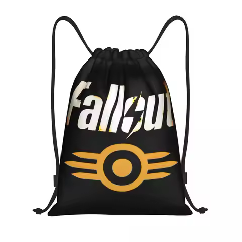 Fallouted Vault Tec Drawstring Backpack Gym Sports Sackpack 2024 TV Show Fall Out String Bag for Cyc