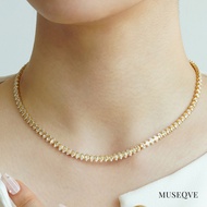 QVY Marquise cut Crystal Tennis Necklace [TNN-OV]