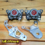☍ Brembo 2Pot Caliper W/ Bracket Set (R/F) - Raider150 Carb /Fi