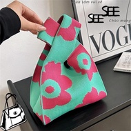 SINSIN Knit Handbag Handmade Flower Casual Tote Bag