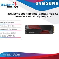 SAMSUNG 990 PRO with Heatsink PCIe 4.0 NVMe M.2 SSD - 1TB/2TB/4TB
