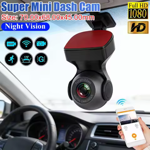 Super Mini Dash Cam Built-in WiFi Car Dash Camera 1080P HD Night Vision Driving Video Recorder for C