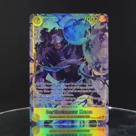 4pcs/set English OP12-119 Kuma SEC One Piece TCG OPCG V2 6 Cost Yellow Kuma Textured Foil Embossed C