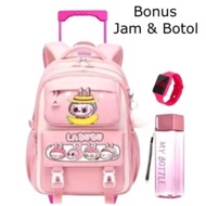 Pumpkin GIRLS' PUSH BAG PRIMARY SCHOOL CHILDREN'S TROLLEY BAG PRIMARY SCHOOL CHARACTER BACKPACK GIRL