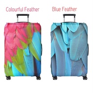 ผ้าคลุมกระเป๋าเดินทาง ผ้าหนา ลายขนนกสีสดใส size 22-29 นิ้ว
