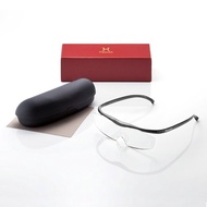 解放雙手 日本Hazuki眼鏡式放大鏡1.32倍-大鏡片(黑灰) 母親節